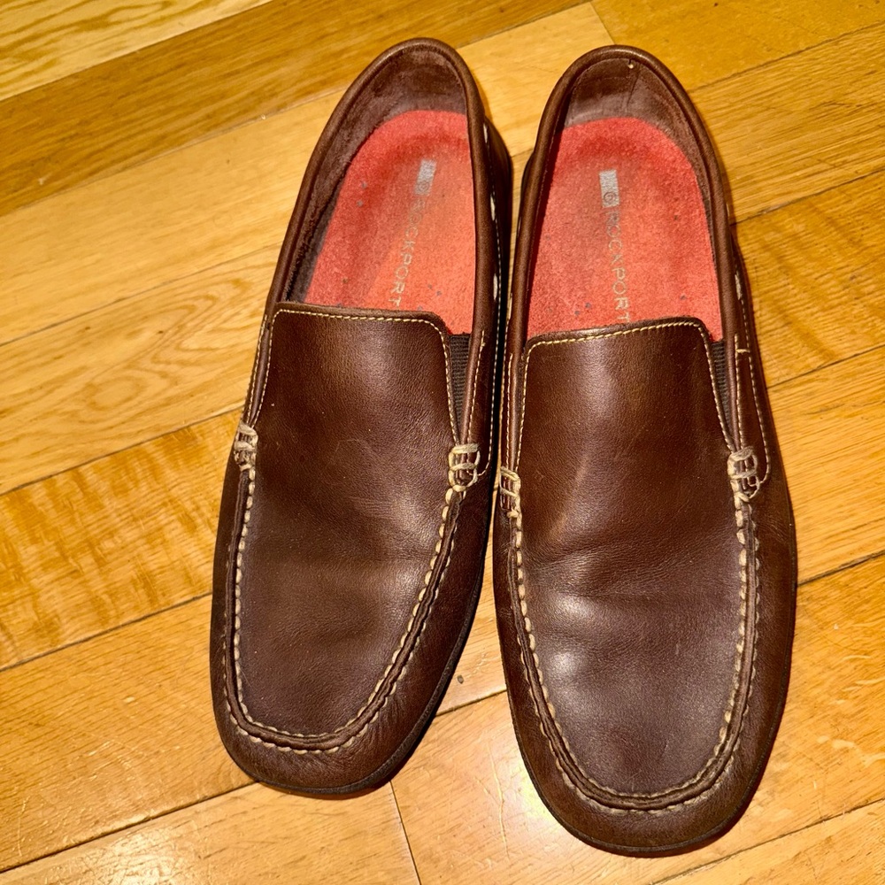 Rockport Dark Brown Leather Slip-On Loafers